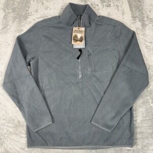NEW Jockey Gray Men's 1/2 Zip Up Mock Neck Pullover Size M‎